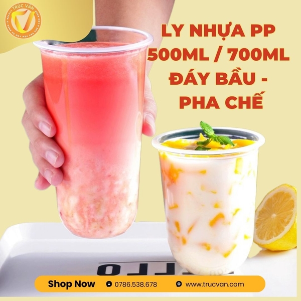 Ly nhựa PP 700ml đáy bầu