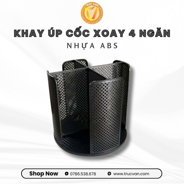 Khay úp cốc xoay vòng 4 ngăn