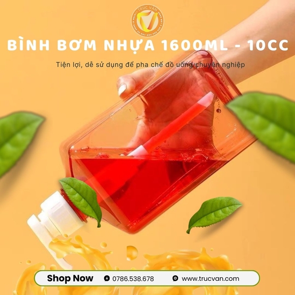 Bình bơm đường nhựa 1600ml 10cc