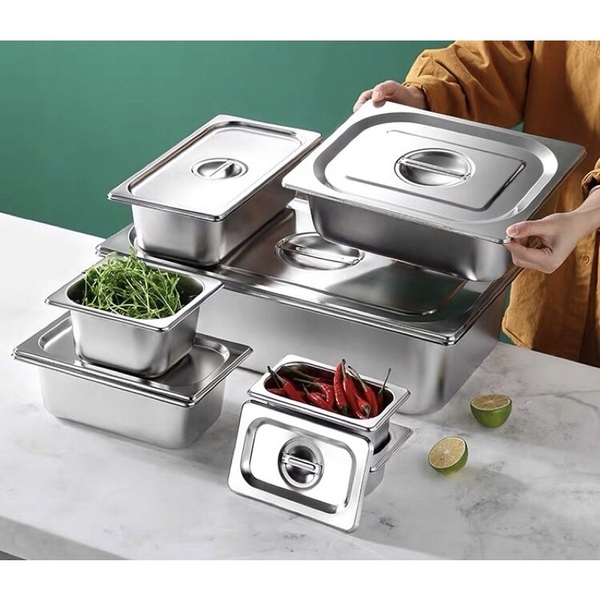 Khay inox 1/4 cao 10cm