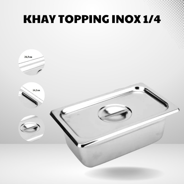 Khay inox 1/4 cao 10cm