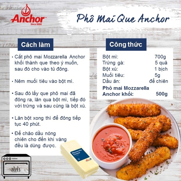 Phô mai Mozzarella Anchor khối 5kg