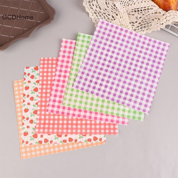 Giấy thấm dầu kẻ caro size 18x18 - màu vàng