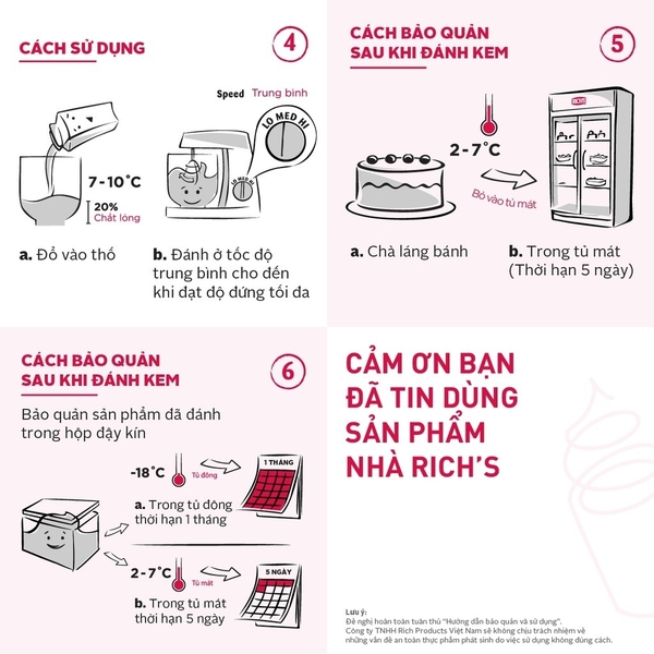 Kem Làm Bánh Rich's Niagara Farms Hộp 907g (Đen)