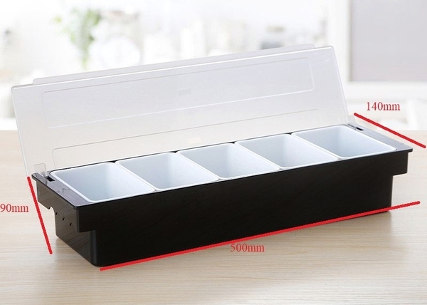 Khay topping nhựa 5 ngăn