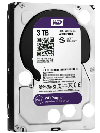 HDD WESTERN 3TB PURX SATA3,64M (CHUYÊN CAMERA) CHÍNH HÃNG WESTERN VIỆT NAM