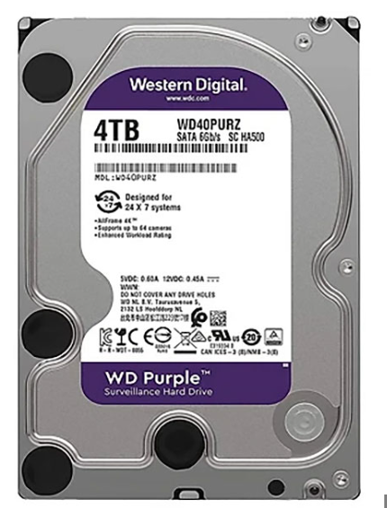 HDD WESTERN 4TB PURX SATA3,64M (CHUYÊN CAMERA) CHÍNH HÃNG WESTERN VIỆT NAM