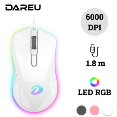 Mouse DAREU EM908 WHITE RGB VAT