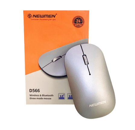 Mouse Newmen D566 Ko Dây Bạc (Bluetool+2.4ghz) VAT