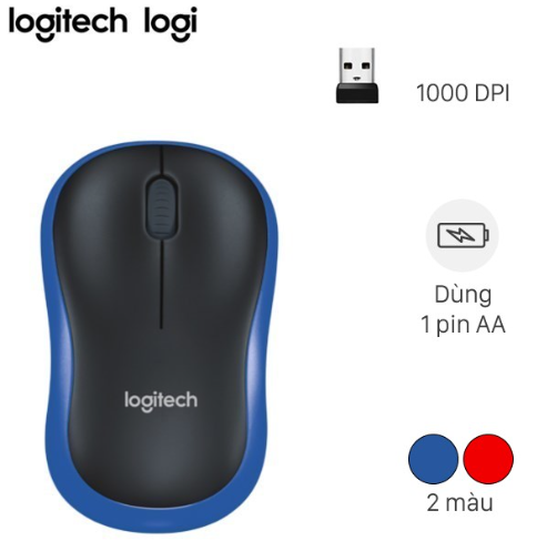 MOUSE LOGITECH M185 CHÍNH HÃNG (Tầm hoạt động trên 10m,Pin trâu) VAT FULL