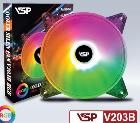 FAN CASE VSP V203B FIXED LED 7 MÀU