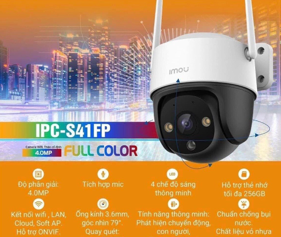 CAMERA IMOU S41FEP (Wifi/thẻ nhớ/360 Ngoài trời) TM