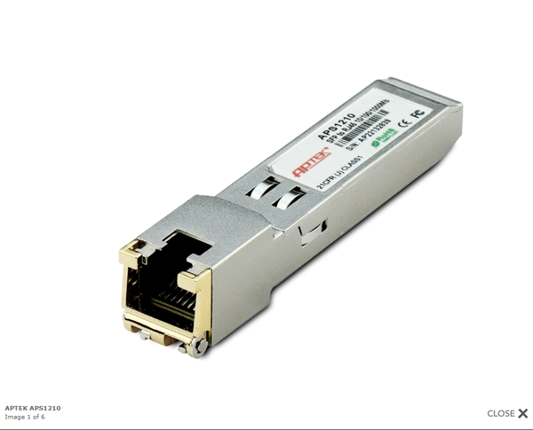 APTEK SFP to RJ45 LAN port Gigabit 1Gbps VAT
