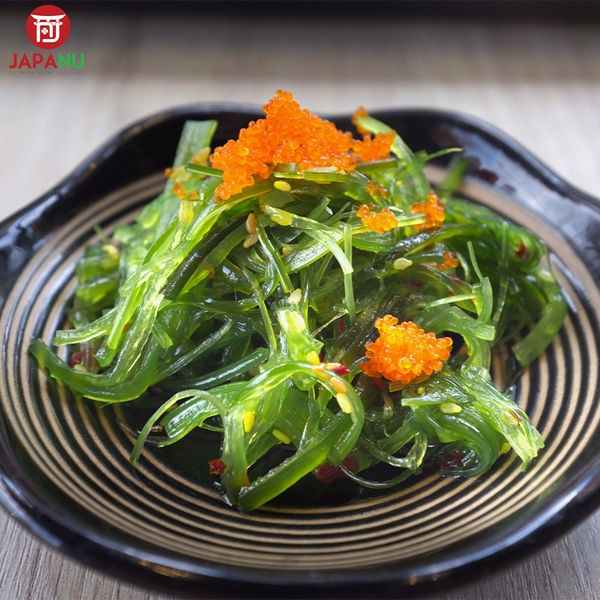 Món ăn với rong biển tươi Hiyashi Wakame trộn mè