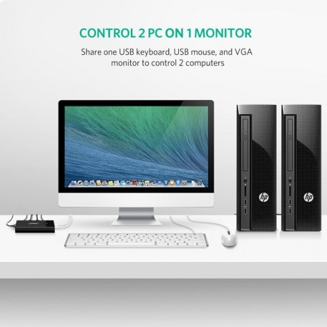 Bộ chuyển KVM 2 PC sang 1 Màn hình cao cấp Ugreen 30357