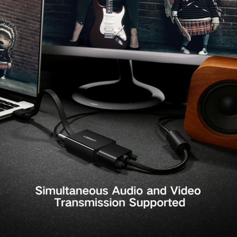 Cáp chuyển HDMI to VGA + Audio 3.5mm & Micro-USB Ugreen 40248 (màu đen)
