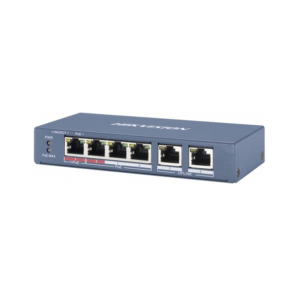 Hikvision Switch mạng 4 cổng PoE , 2 cổng uplink 10/100Mbps DS-3E0106P-E/M