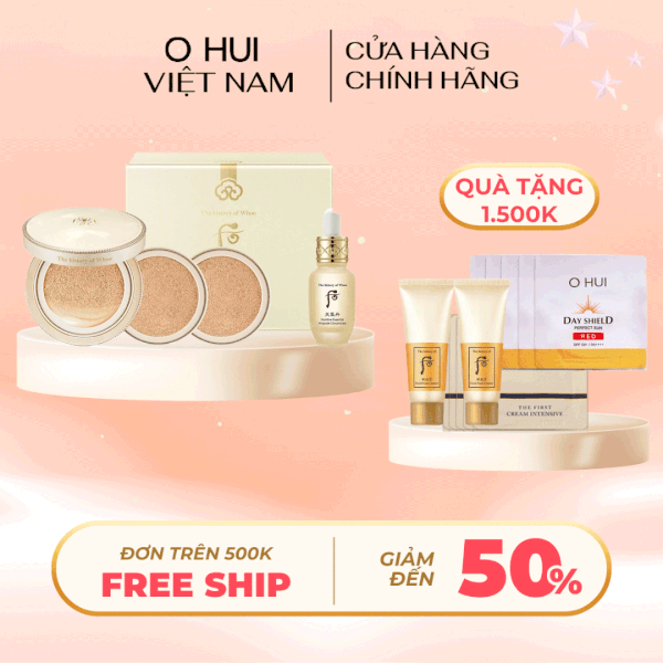 Bộ Cushion Trang Điểm Whoo Gongjinhyang Mi Luxury Golden Cushion Glow