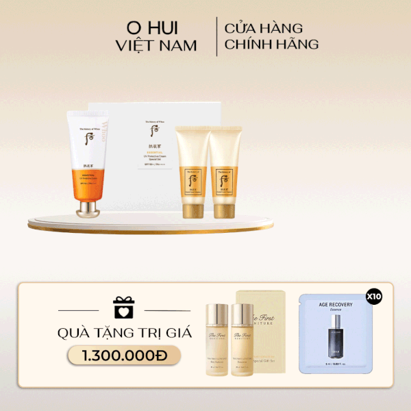 Bộ Kem chống nắng dưỡng ẩm The history of Whoo Gongjinhyang Essential UV Protective Sun Cream SPF50+, PA++++ 60ml