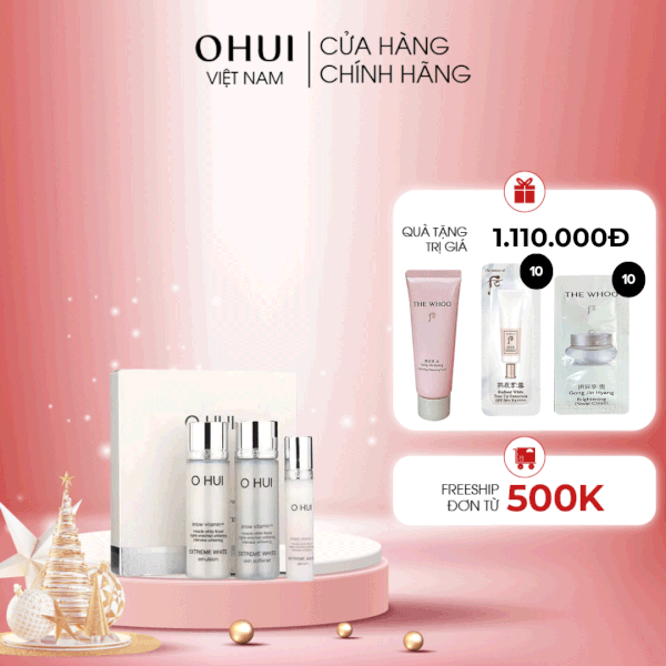 Bộ sản phẩm dưỡng trắng da Ohui Extreme White Miniature Kit 3 sản phẩm