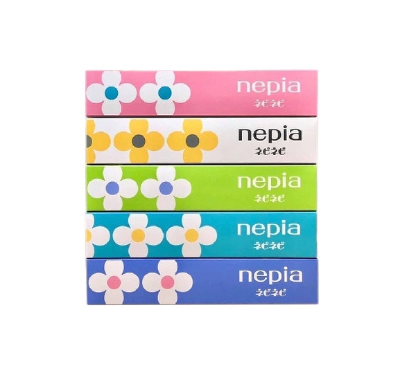 NEPIA- Set hộp giấy ăn hình hoa (300 tờ x 5 hộp)