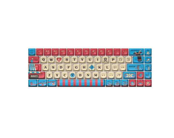 Dye-Sub PBT Keycaps - Circus Memory | Red&Blue 