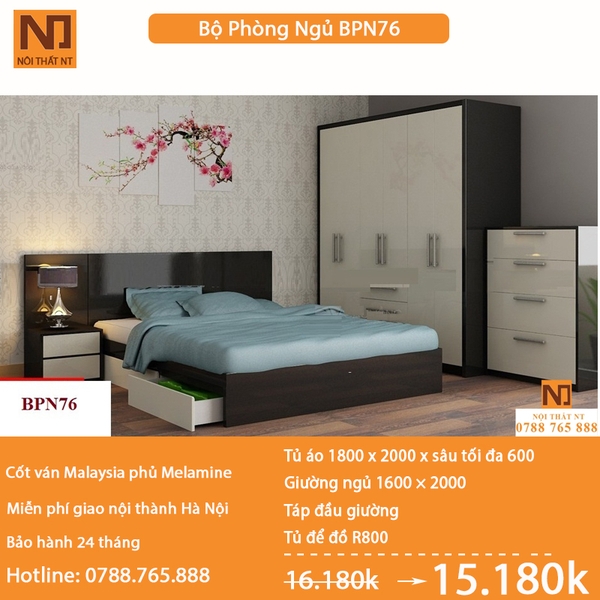 Nội thất phòng ngủ thiết kế BPN76