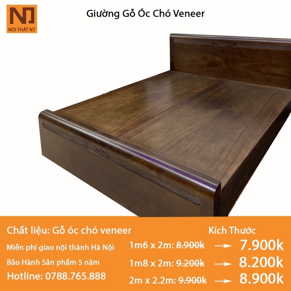 Giường gỗ óc chóveneerGM24