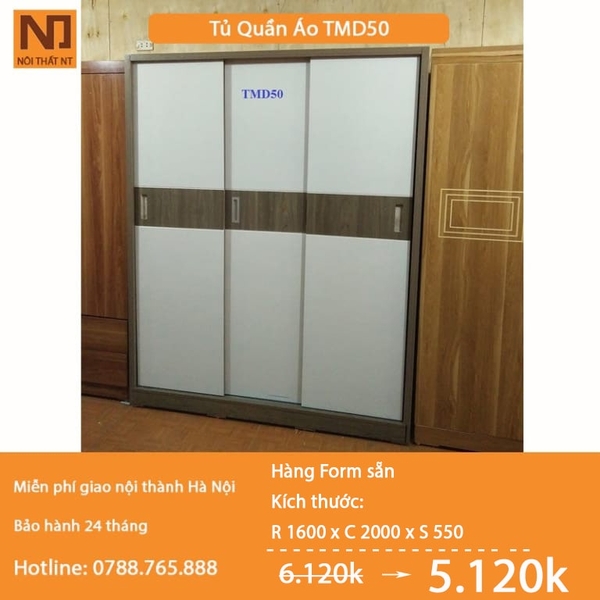 Tủ quần áo hàng form sẵn TMD50