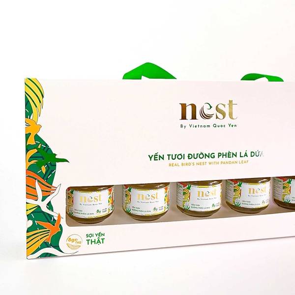 YẾN TƯƠI ĐƯỜNG PHÈN LÁ DỨA - NEST BY VIETNAM QUOC YEN