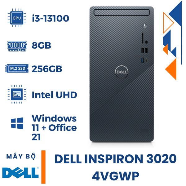 PC Dell Inspiron 3020-4VGWP (i3 13100 | 8GB | S-256GB | Win 11 + Office 21 | Đen)