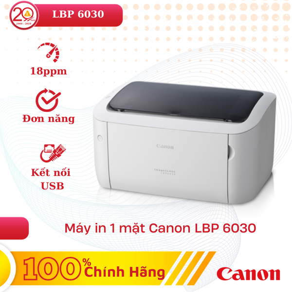 Máy In Canon LBP 6030 (Máy In Laser Đen Trắng, Đơn Năng, 1 Mặt)