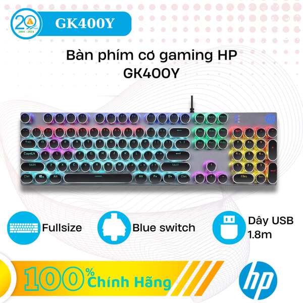 Bàn Phím Cơ Gaming HP GK400Y  (Bạc)