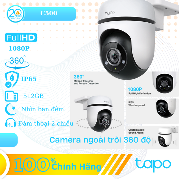 Camera Wi-Fi An Ninh Quay/Quét Ngoài Trời TP-Link Tapo C500