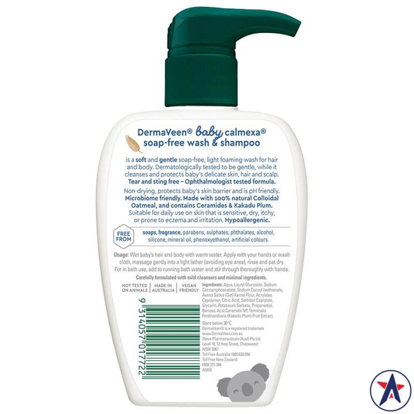 DermaVeen Baby Calmexa SoapFree Wash & Shampoo shampoo for babies with