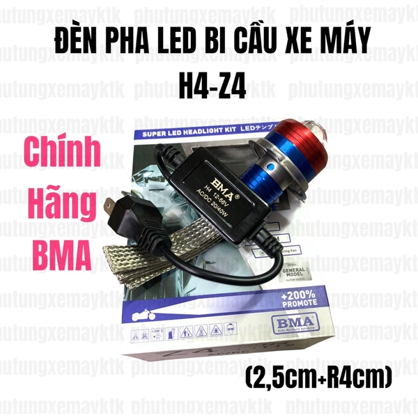 [Chính hãng led BMA] *BEST SELLER PHA LED BI CẦU XE MÁY Z4/H4-BMA-DPL(Cos vàng Pha trắng)-20/40W-6000lm...