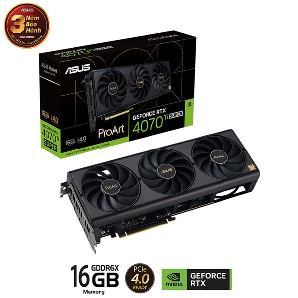 Card màn hình ASUS ProArt GeForce RTX 4070 Ti SUPER 16GB GDDR6X (PROART-RTX4070TIS-16G)