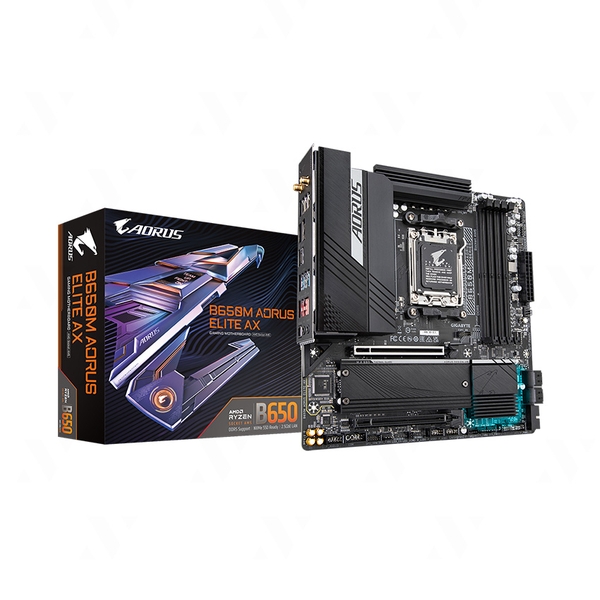 Mainboard Gigabyte B650M AORUS ELITE AX (AMD B650, AM5, 4 x DDR5 192GB, Micro ATX)