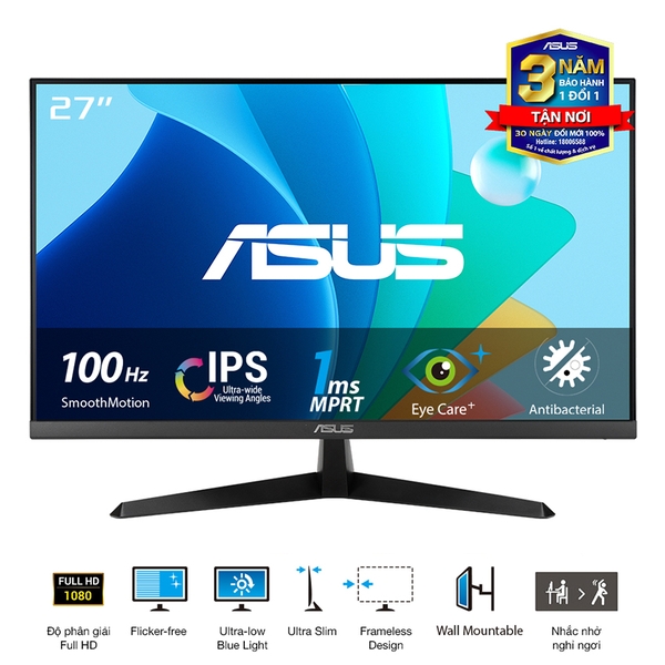 Màn Hình ASUS VY279HF 27 inch IPS FHD 100Hz 1ms