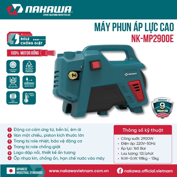Máy rửa xe gia định Nakawa NK-MP2900E