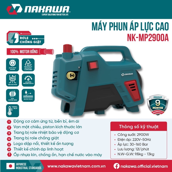 Máy rửa xe gia đình Nakawa NK-MP2900A