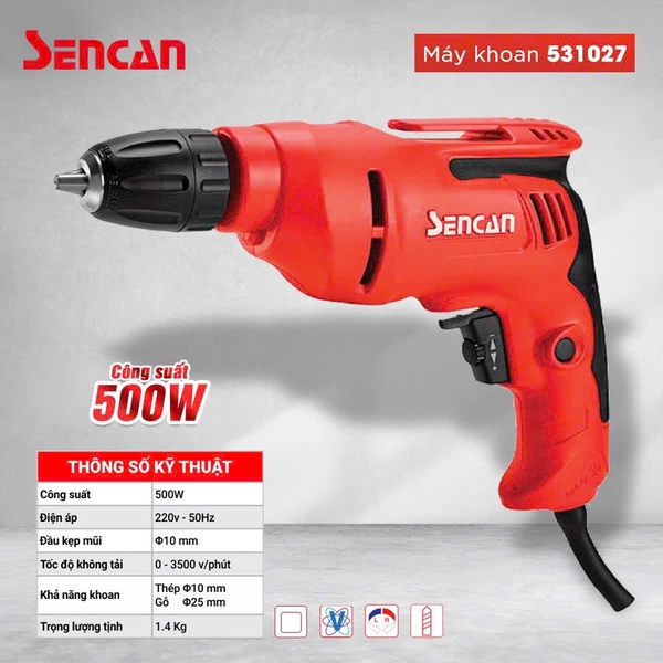 Máy khoan Sencan 531027 (10mm - 500W)