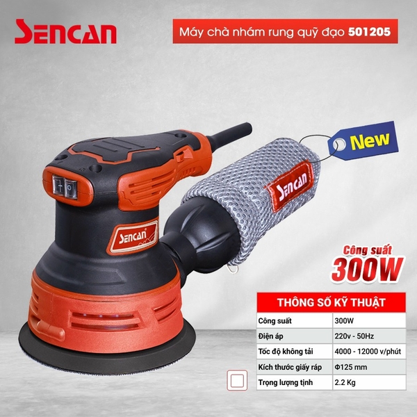 Máy chà nhám rung quỹ đạo Sencan 501205