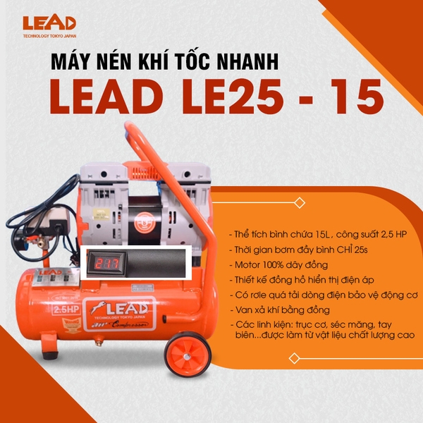Máy nén không dầu Lead LE25-15
