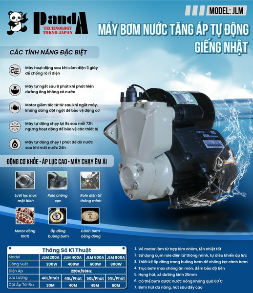 Bơm thông minh Panda JLM600A