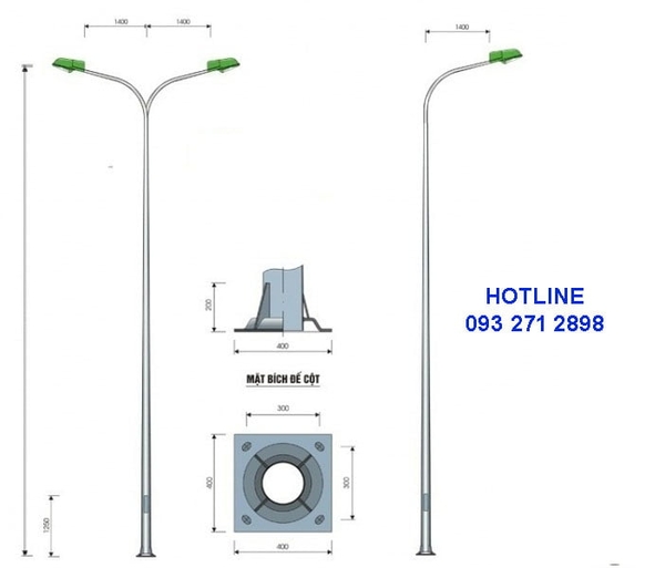 Cột đèn cao áp TK06