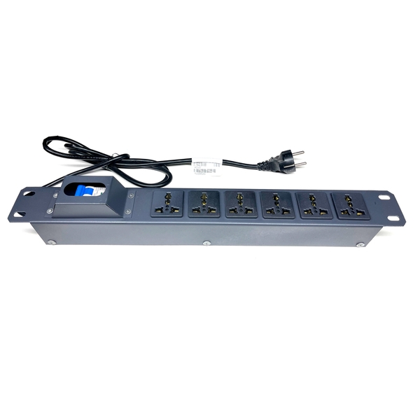 Thanh nguồn 6 ổ cắm lắp tủ rack có MCB