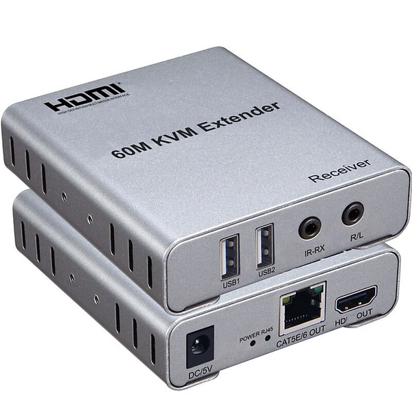 Bộ kéo dài HDMI qua LAN 60m hỗ trợ USB HDMI-LAN-USB-60