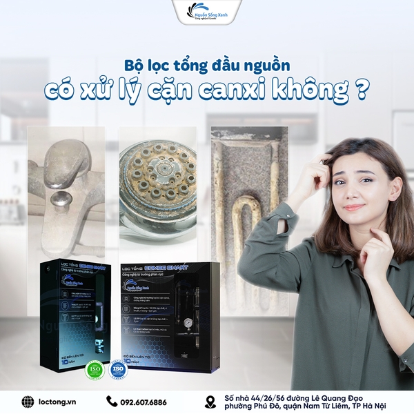 Bộ lọc tổng đầu nguồn có xử lý cặn canxi không ?