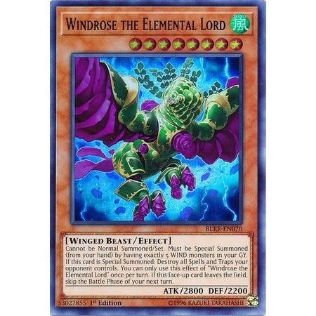 Bi Yugioh Chnh Hng ] Windrose the Elemental Lord - BLRR-EN070 - Ultra  Rare 1st Edition
